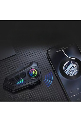 Motorsiklet Kask Interkom Kulaklık Rgb Işık Bluetooth 5.3 Bağlantı