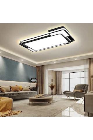 Işık Dikdörtgeni Tavan Lambası Modern Led Aydınlatma Siyah