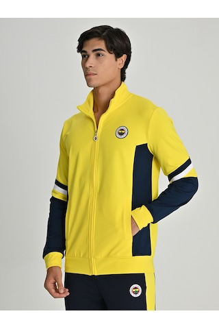 Fenerium Erkek Trıbun Diyagonal Detaylı Sweat Sarı