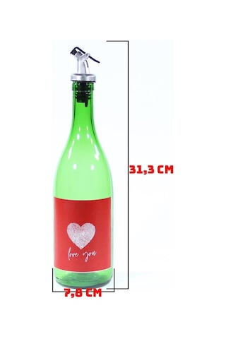 Sevgililer Günü Konseptli Sosluk Yeşil 750 Ml Akıtıcılı Love You Yeşil