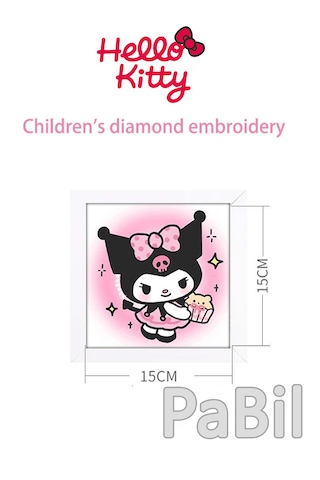 Dıy Kendin Yap Hello Kitty Kuromi Elmas Boyama Seti 15x15 - 2
