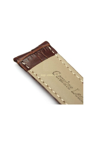 Bizon Deri Saat Kayışı 24Mm Spor Kahverengi Klipsli Saat Kordonu (305761390)