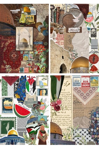 Filistin Temalı 8'li Yapışkanlı Scrapbook Seti Diğer