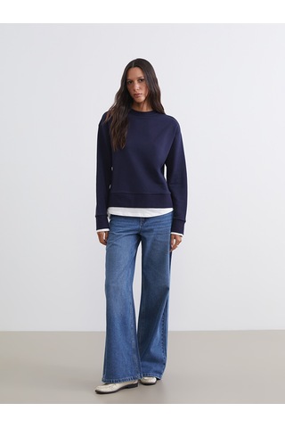 Lcw Vision Lacivert Bisiklet Yaka Kadın Sweatshirt