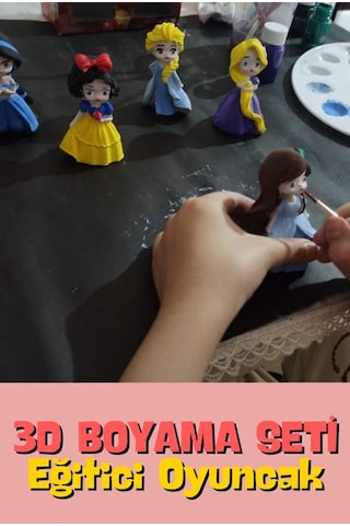 Prensesler 5 Adet Taş Çocuk Boyama Etkinliği