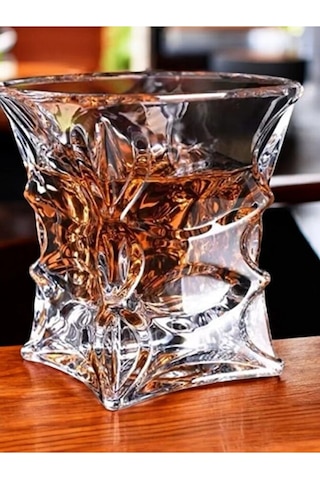 2'li Set 280ml Vintage Irlanda Tasarımı Premium Kristal Kesim Viski Bardağı Şeffaf
