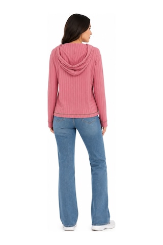 Neden Tekstil Kadın Kapüşonlu Regular Kalıp Triko Sweatshirt - Pembe
