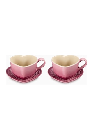 Le Creuset Kalp Şeklinde Seramik Kupa Ve Tabak Seti 2 Li Rose Quartz