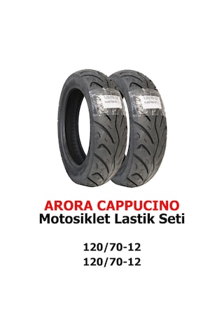 Arora Cappucino, 120/70-12 Tl Ve 120/70-12 Tl Dubleks Motosiklet Lastik Seti