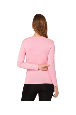 Disentis Yuvarlak Yaka Uzun Kollu Viskon Pembe Body