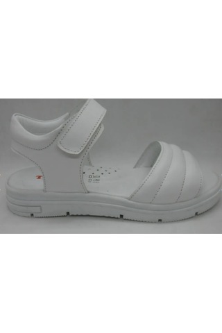 Toddler 491 Beyaz Doğal Deri Anatomik Taban Çocuk Sandalet 31-35 Beyaz
