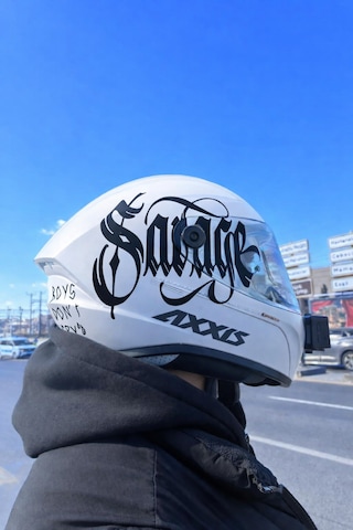 Savage Kask Sticker Motor Kaskı İçin Premium Yazı Sticker Siyah