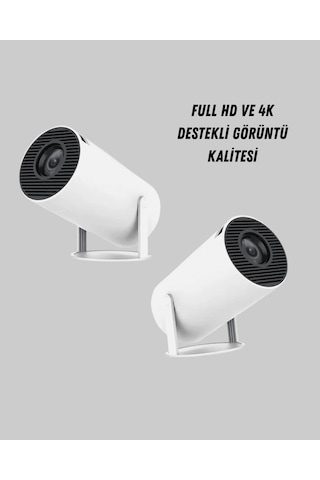Full Hd 4k Destekli Akıllı Projeksiyon 130 İnç Ekran, Uzun Ömürlü Ampul Ve Çoklu Giriş 36294538