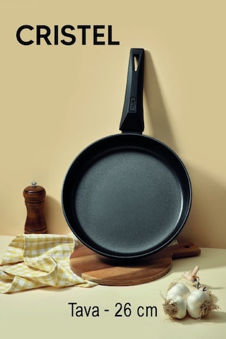 Cristel 26 Tava Tek Siyah Siyah
