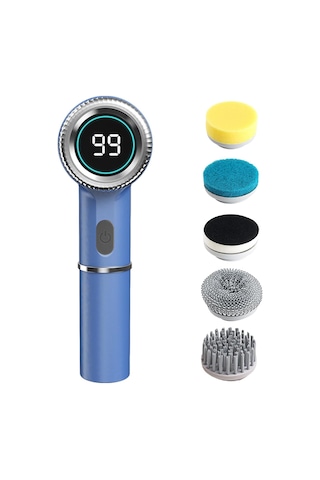 Elektrikli Temizleme Fırçası, Güç Göstergesi, 3 Hız Ve Maksimum 2400 Rpm Mavi