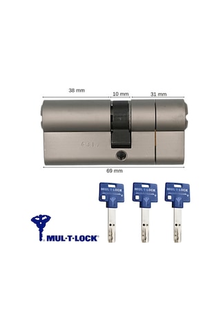 Multlock 7x7 Tuzaklı Barel 3 Anahtarlı Kapı Kilidi 51227202