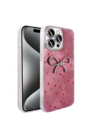 Apple Uyumlu iPhone 15 Pro Max Kılıf Kamera Korumalı Figürlü Zore Ponti Silikon Kapak - Açık Pembe AÇIK PEMBE