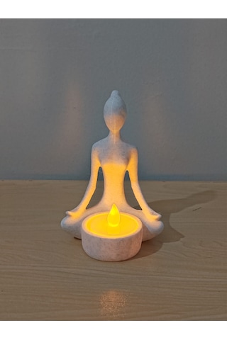 Meditasyon Kadın Figürü Mumluk 3d Baskı Dekoratif Led Mumluk