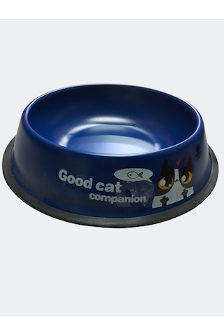 64 Oz Renkli Çelik Mama Kabı Lacivert 30cm