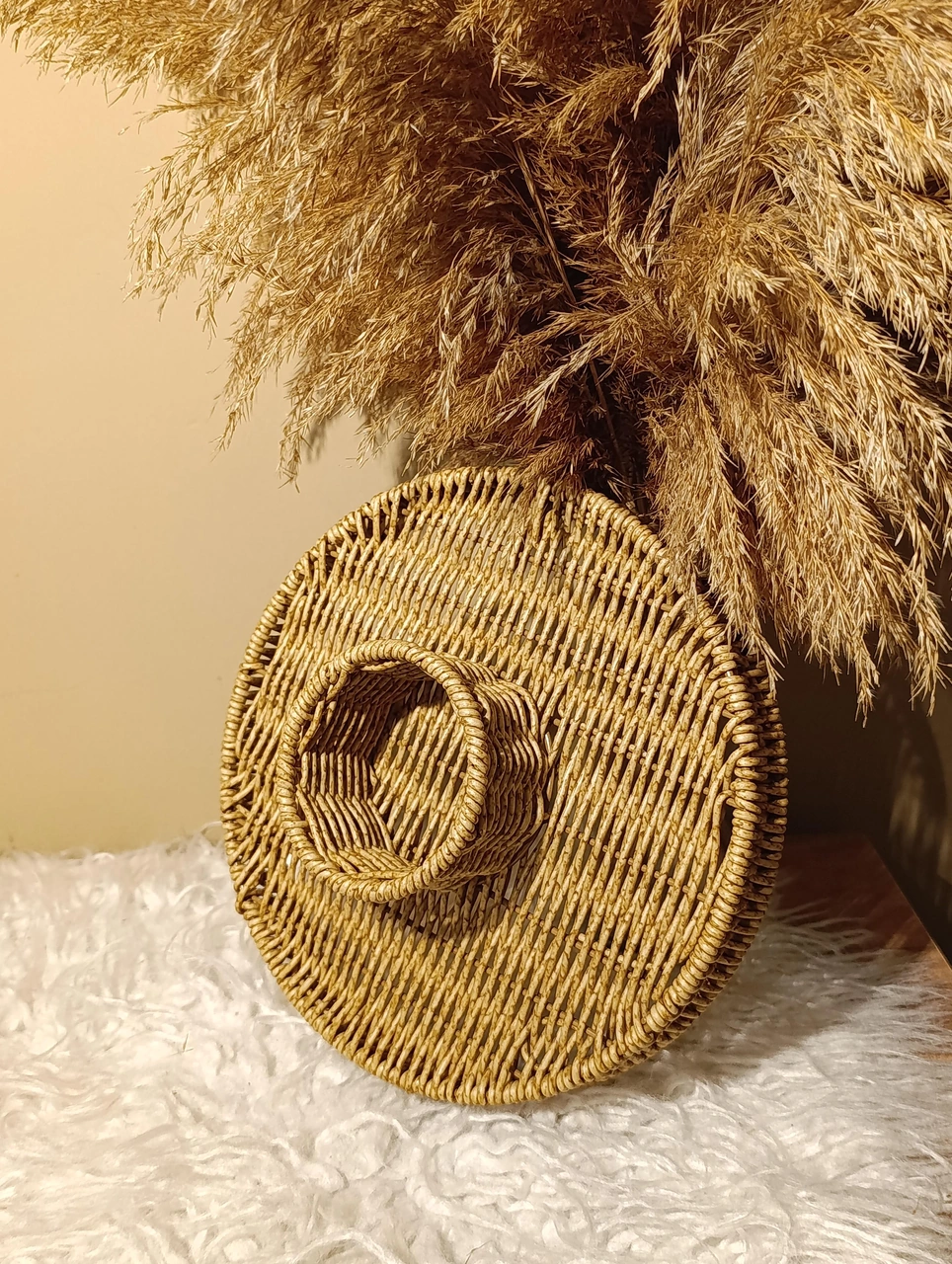 Hasır Rattan Ayaklı Sunumluk Yuvarlak Diğer