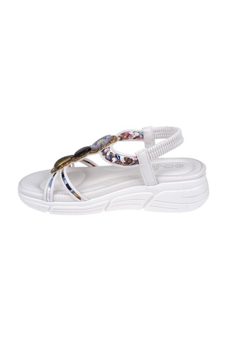 Guja Taşlı Comfort 5cm Dolgu Taban Kadın Sandalet Gj-26y1542 Beyaz