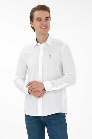 U.s. Polo Assn. Erkek Beyaz Gömlek Desenli 50292303-vr013 Beyaz