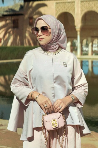 Buttonscarves Granada Piliseli Şal - Pink Mist Pembe