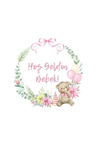 İsme Özel Yuvarlak Bebek Etiket/sticker 4 Cm 70 Adet Diğer