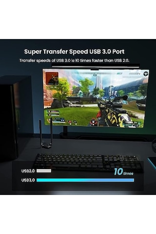 Tenda U18a Wi-fi 6 Adaptör Usb 3.0, Ax1800 Çift Bantlı Wireless Adaptör, 1201mbps 5ghz, 574mbps 2.4ghz, Tak Ve Çalıştır, Mu-mımo Teknolojisi, Wpa3, Windows 10 Desteği, Siyah