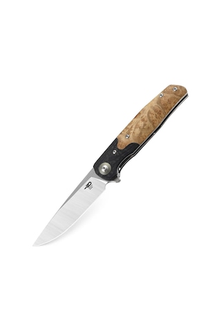 Bestech Ascot Bg19d Ara Katman, Karbon Fiber Ve G10+ Lightburl Ahşap Saplı 3,82'' 14c28n Kamp Çakı Çok Renkli