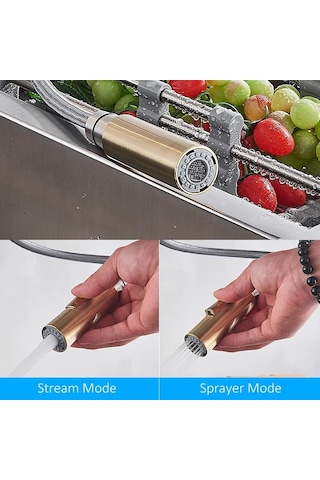 Mutfak Musluğuna Dokunarak Aşağı Püskürtücü, Sensör Lavabo Musluğu 2 Su Modları, 304 Ss 1