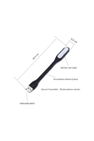 Usb Bağlantılı Dokunmatikli Led Kitap Okuma Masa Lambası Beyaz