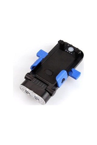Forte Gt 6139-2 Bisiklet Ön Işık 500 Lümen Usb Şarjlı Yüksek Güçlü Far Telefon Tutucu Mavi