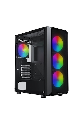 Gamebooster Round A650b 600w Apfc Usb 3.0 Mesh 4 Rainbow Fanlı Mid-t Atx Gaming Siyah Kasa