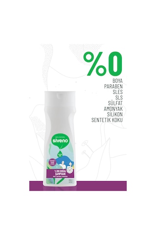 Siveno %100 Doğal Kepeğe Karşı Etkili Şampuan Yağlı Saçlar Çay Ağacı Keklik Üzümü Vegan 300 Ml X 2 Adet Tüm Saç Tipleri