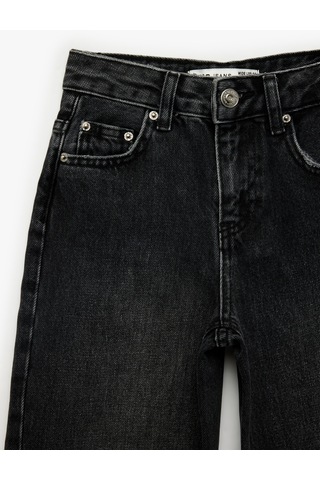 Koton Pamuklu Cepli Geniş Paça Denim Pantolon Siyah 6skg40035ad Siyah