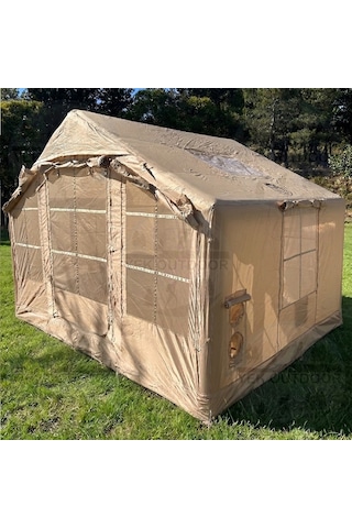 Yek Outdoor 6-8 Kişilik 4 Mevsim Soba/vebasto Çıkışlı 420d Oxford Şişme Kamp Çadırı Pompalı, 300x240x215 Cm Krem