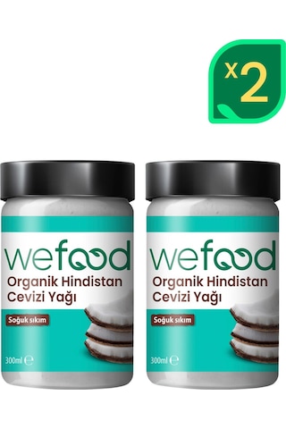 Organik Hindistan Cevizi Yağı 300 Ml 2'li Soğuk Sıkım 300 ML