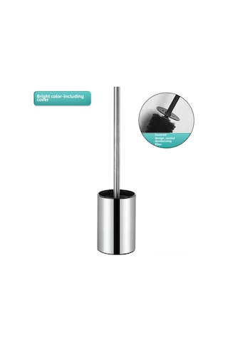 Konesam Stainless Steel Tuvalet Fırçası Tutucu, Zemin Montajlı Kapaklı Tasarım, Delme Yok Kurulum, Banyo Depolama Aleti Parlak Diğer