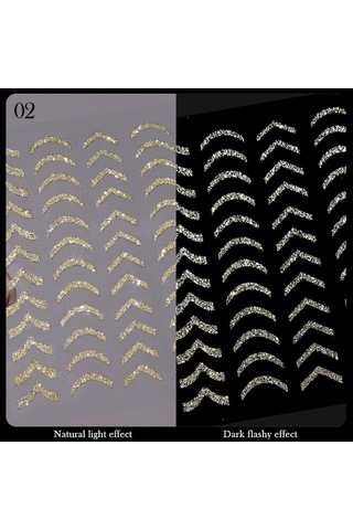 3d Reflektif Efekt Nail Art Sticker Model -2 55881-2