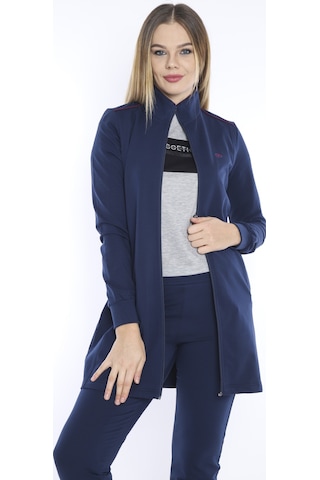 Kadın Spor Royal Fermuarlı, Cepli Tunik Eşofman Takımı - CC-6725- Lacivert