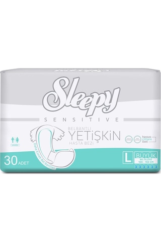 Sleepy Sensitive Antibakteriyel Süper Yetişkin Hasta Bezi Large 30 Adet