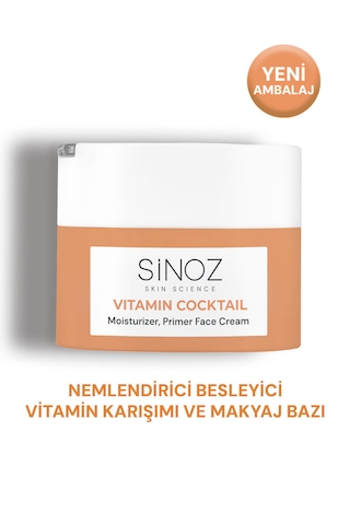 Sinoz Vitamin Kokteyl Nemlendirici Besleyici Onarıcı Yüz Kremi ve Makyaj Bazı 50 ML