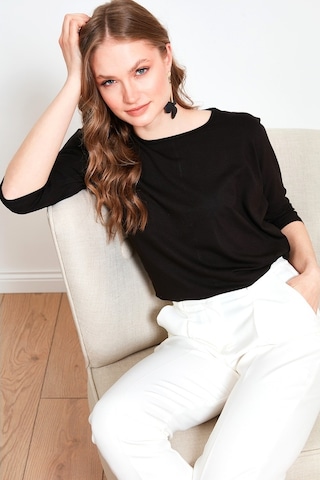 Lela Bisiklet Yaka Truvakar Kol Bayan Bluz 5861416Y Siyah