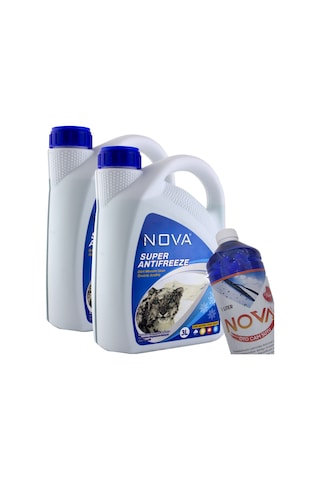 Nova Ultra -25 Derece 3 Litre Yeşil Antifriz 2 Adet + Cam Suyu 1l