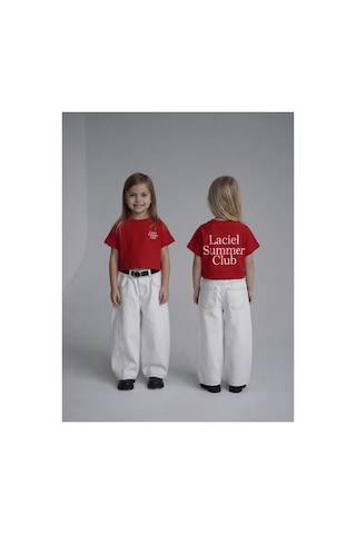 Poala Kids Wide Leg Beyaz Jeans