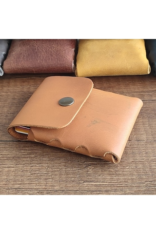 Sumerian Leather Craft Minimalist Deri Kartlık Taba