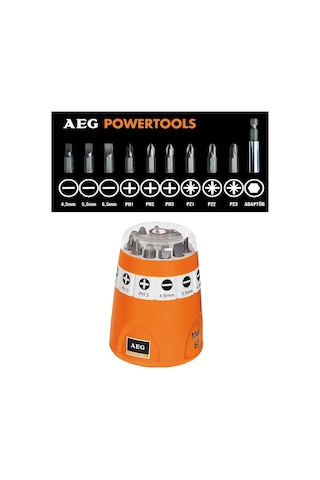AEG Bits Uç Seti 10 Parça 1/4 Matkap Vidalama Ucu Seti 25 mm