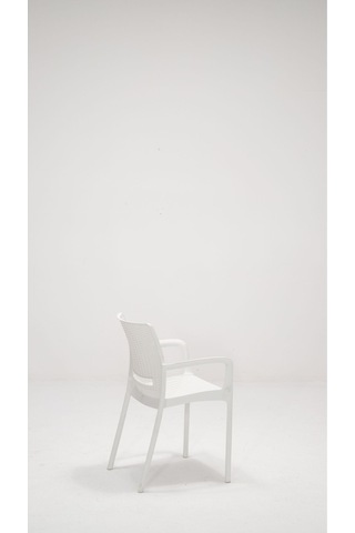 4 Adet Rattan Lüx Beyaz Sandalye / Balkon-bahçe-teras Beyaz