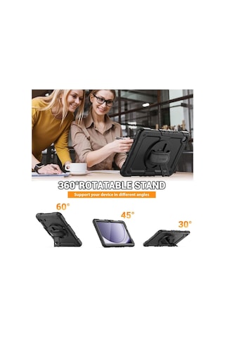 Samsung Galaxy Uyumlu Tab A9 8.7 Inç Tablet Kılıfı Defender Askılı Tank Silikon Yüksek Koruma Sm-x110 Kılıf